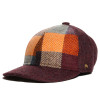 Casquette baseball bordeaux avec motif à carreaux multicolore