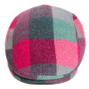 Casquette plate patchwork rose turquoise vue de face