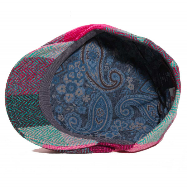 Doublure fantaisie de la casquette Harris Tweed patchwork