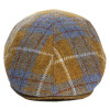 Casquette Harris Tweed moutarde bleu vue de face