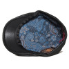 Doublure en coton fantaisie bleu de la casquette plate noire