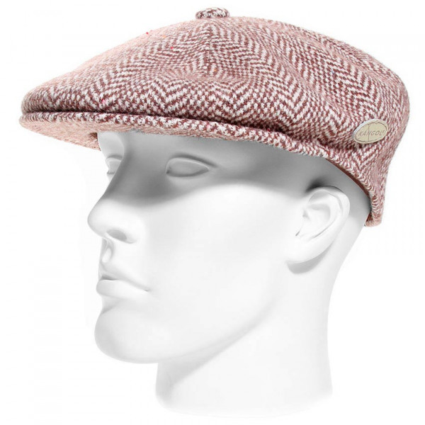 Casquette plate Kangol Wool Herringbone 504 marron à chevrons