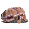 Casquette gavroche femme en laine camel et prune avec nœud latéral