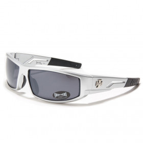 lunette de soleil look sport monture gris argent