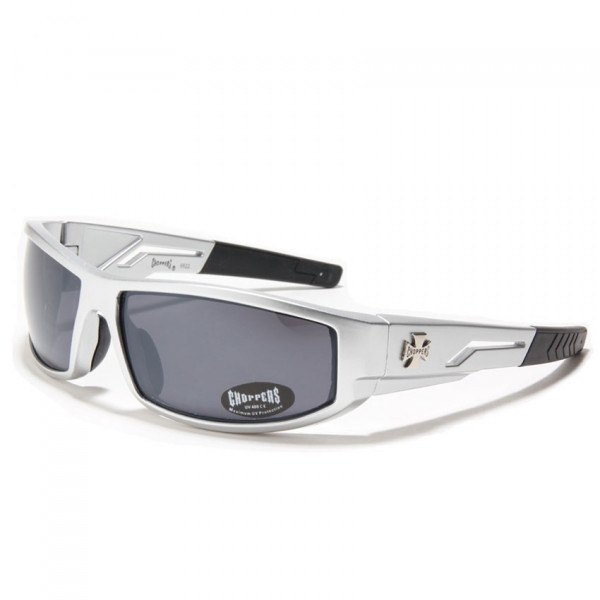 lunette de soleil look sport monture gris argent
