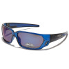 lunette de soleil monture transparente bleue