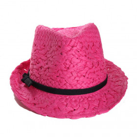 Chapeau pour fille paille fushia