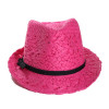 Chapeau pour fille paille fushia