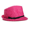 Chapeau enfant paille fushia