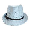 Chapeau enfant paille bleu ciel