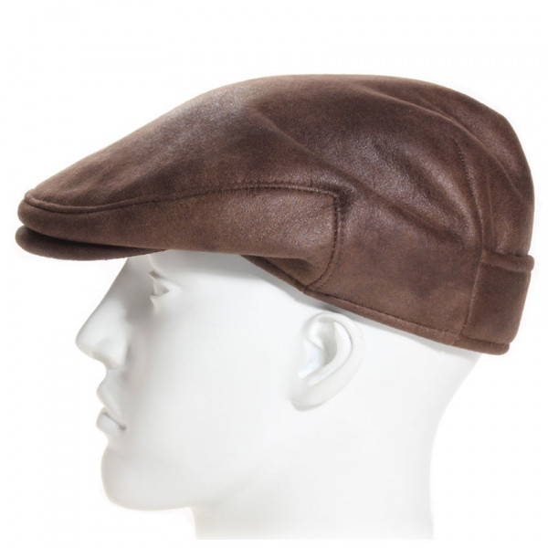 Casquette plate cuir vintage homme - HERMAN - 4526