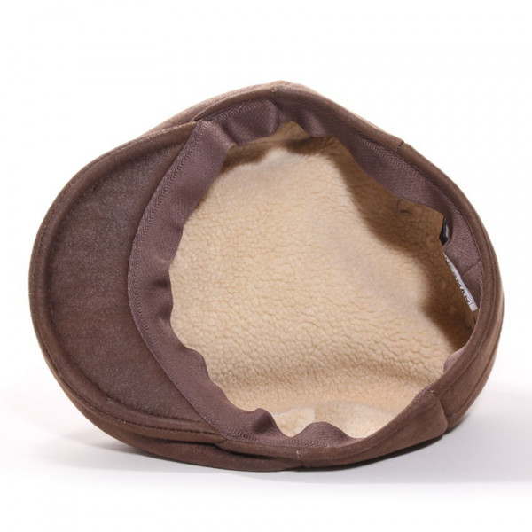 casquette imitation cuir marron