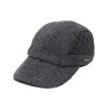 casquette laine et cuir grise