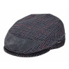 Casquette laine grise et cuir alcantara