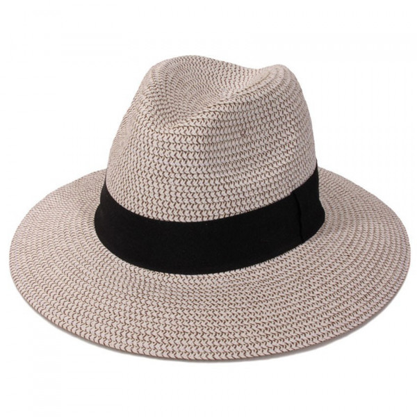 Chapeau traveller paille cousue gris - Mercury - Herman