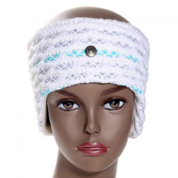 Bandeau de ski en laine mérinos coloris écru