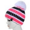 bonnet tricot rose fluo