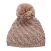 bonnet beige avec pompon