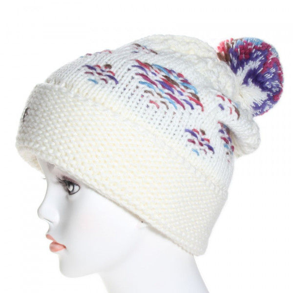 bonnet pompon coloris écru