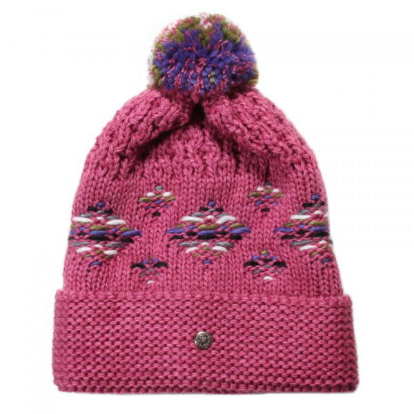 bonnet pompon rose doublé polaire