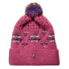 bonnet pompon rose doublé polaire