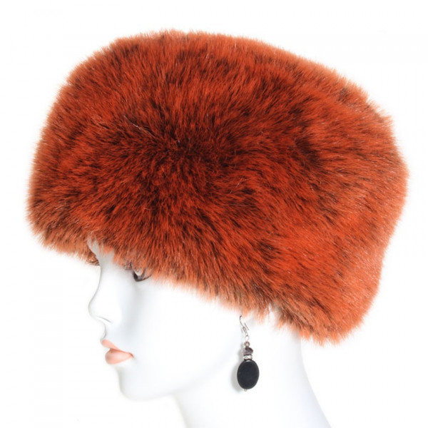 Toque fausse fourrure orange
