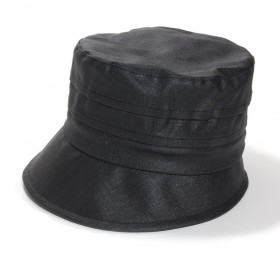 Chapeau pluie lin noir -...