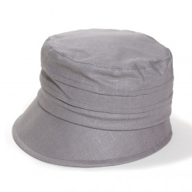 chapeau lin gris