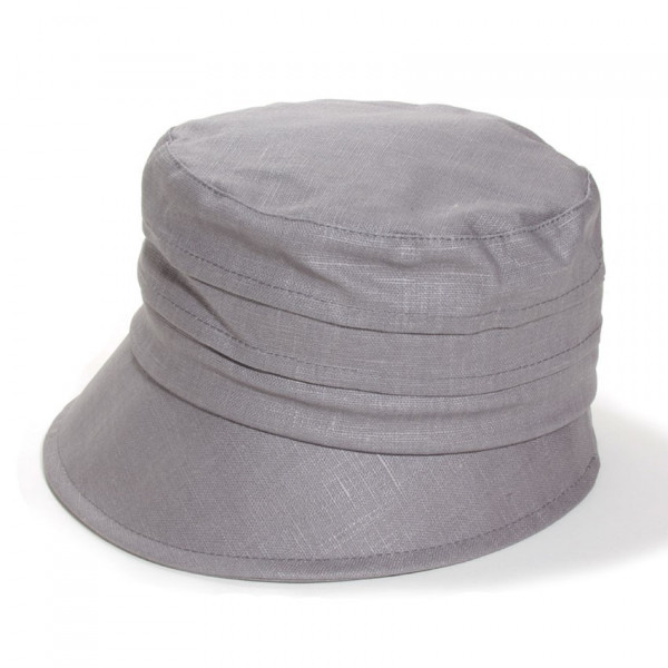 chapeau lin gris