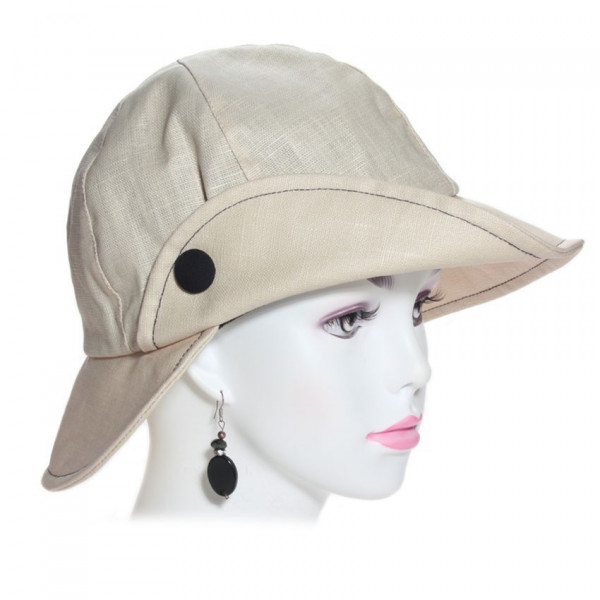 chapeau lin imperméable lin beige