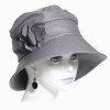 chapeau lin gris
