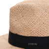 chapeau raphia tressé galon noir
