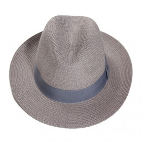 chapeau fedora paille grise