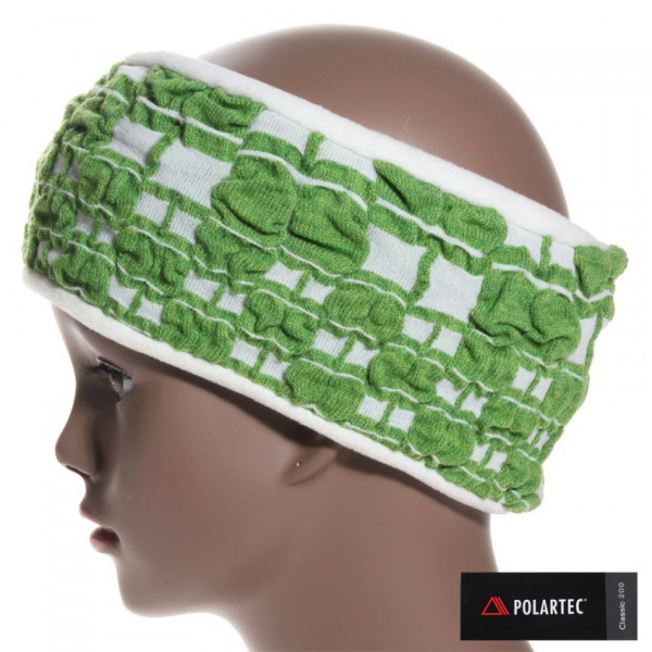 bandeau de ski vert et écru