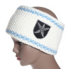 bandeau de ski blanc et bord bleu ciel