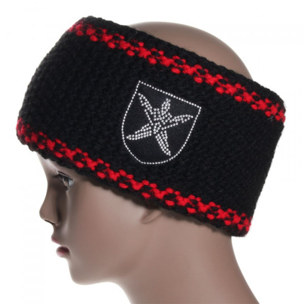 bandeau de ski noir et bord rouge