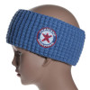Bandeau ski en laine bleu doublé polaire