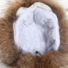 chapka cuir blanc et fourrure raton laveur doublée polyester