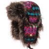 chapka tissu coloré et fausse fourrure