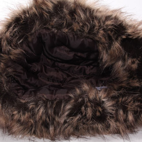 chapka tissu coloré et fausse fourrure doublée polyester