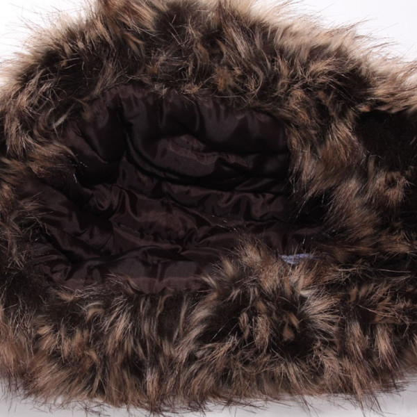 chapka tissu coloré et fausse fourrure doublée polyester