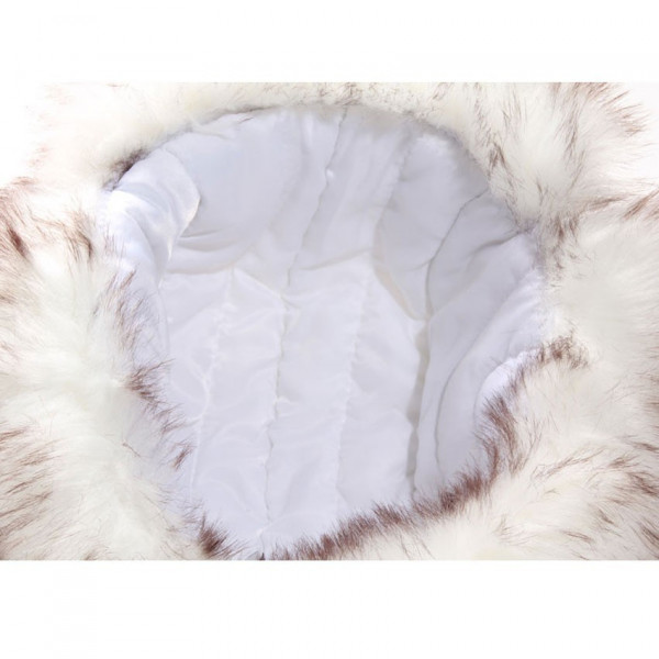 chapka synthétique blanche et fausse fourrure doublée polyester