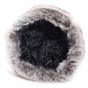 chapka synthétique grise et fausse fourrure doublée polyester