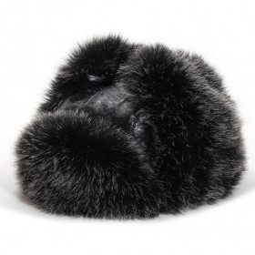 chapka noir et fausse fourrure en toque