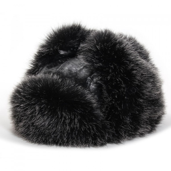 chapka noir et fausse fourrure en toque
