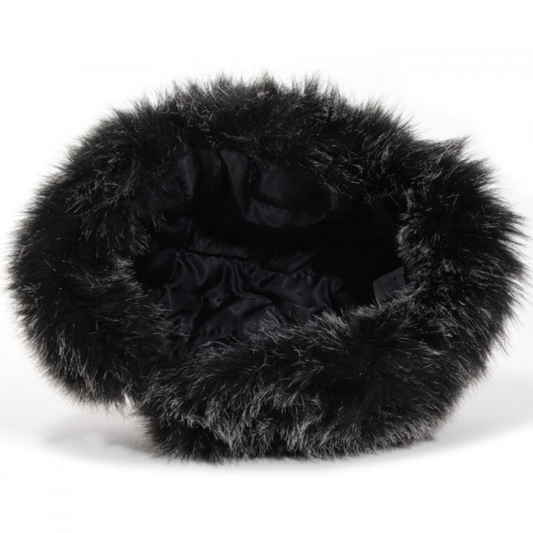 chapka noir et fausse fourrure doublure polyester
