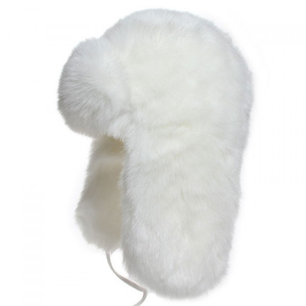 chapka fausse fourrure blanche