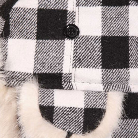 chapka canadienne noir et blanche pour enfant