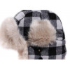 chapka canadienne noir et blanche pour enfant