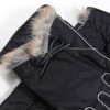 gant noir avec fourrure de lapin